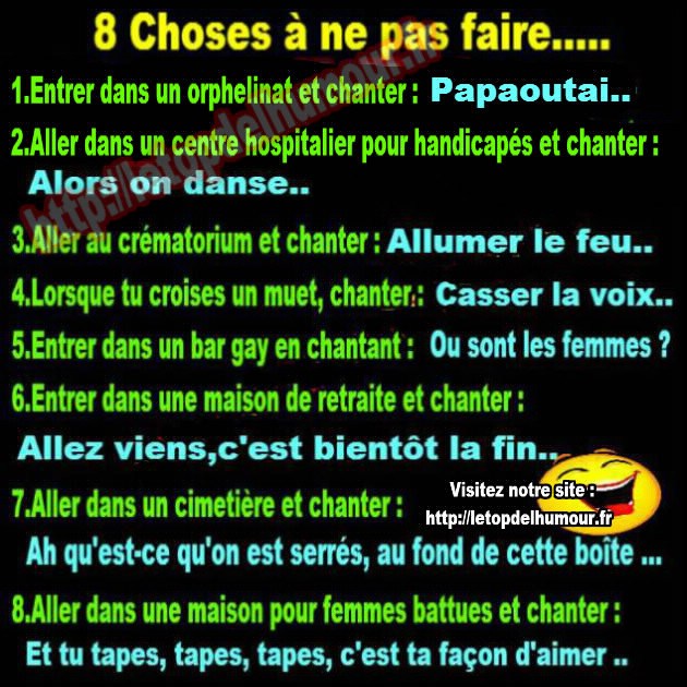 8 choses à ne pas faire
