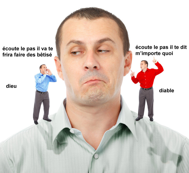il y a le bien et le male bien en bleu c