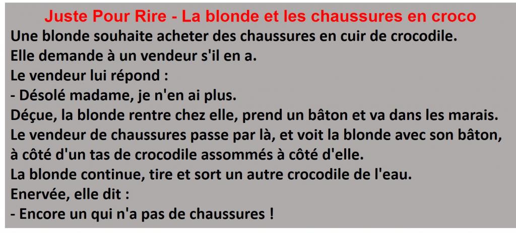 Juste Pour Rire - La blonde et les chaussures en croco