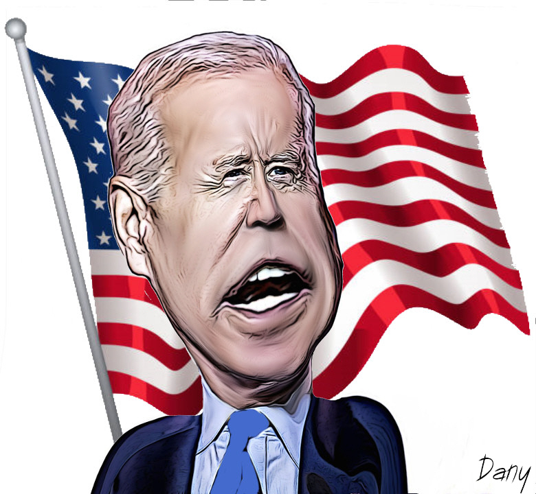 Caricature Joe Biden