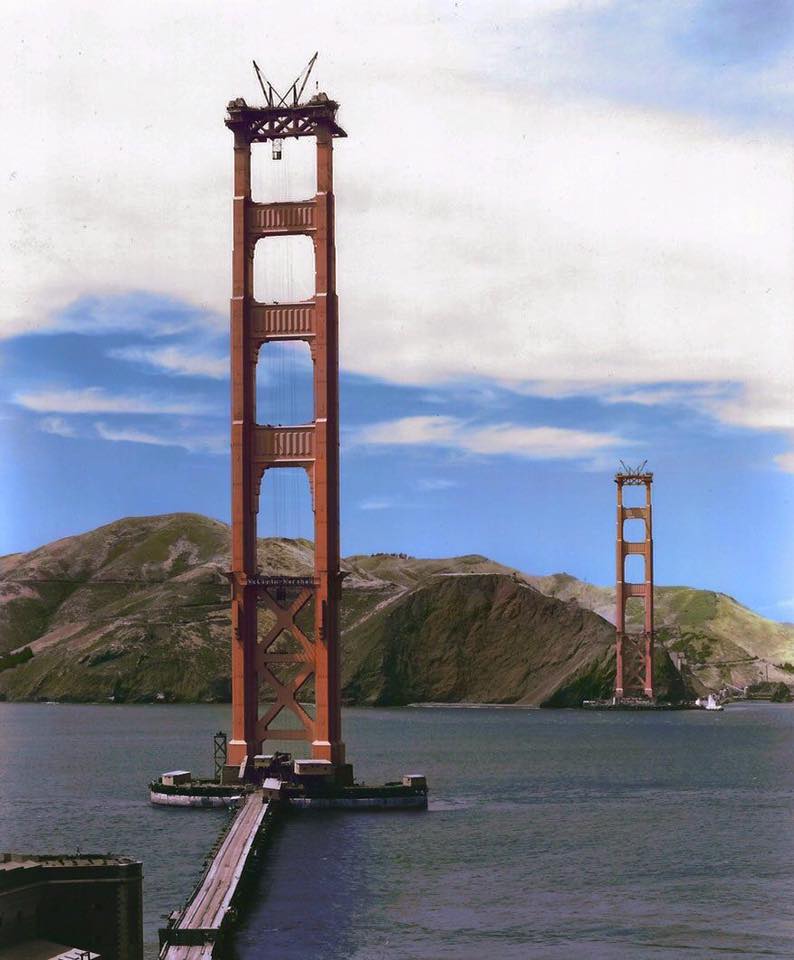 Construction du Golden Gate Bridge, 1934