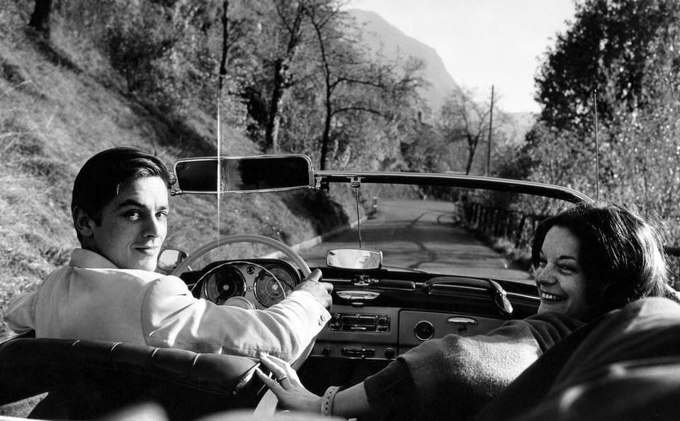 Alain Delon et Romy Schneider à bord d