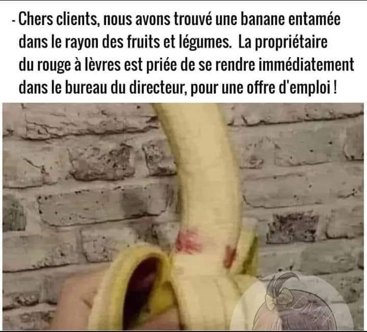 Annonce rigolote sur une banane à lèvres rouges retrouvée