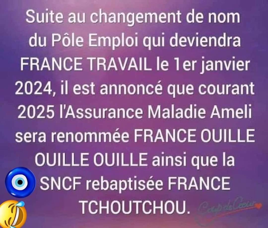 Changements de Noms pour Pôle Emploi, Assurance Maladie et SNCF en France  