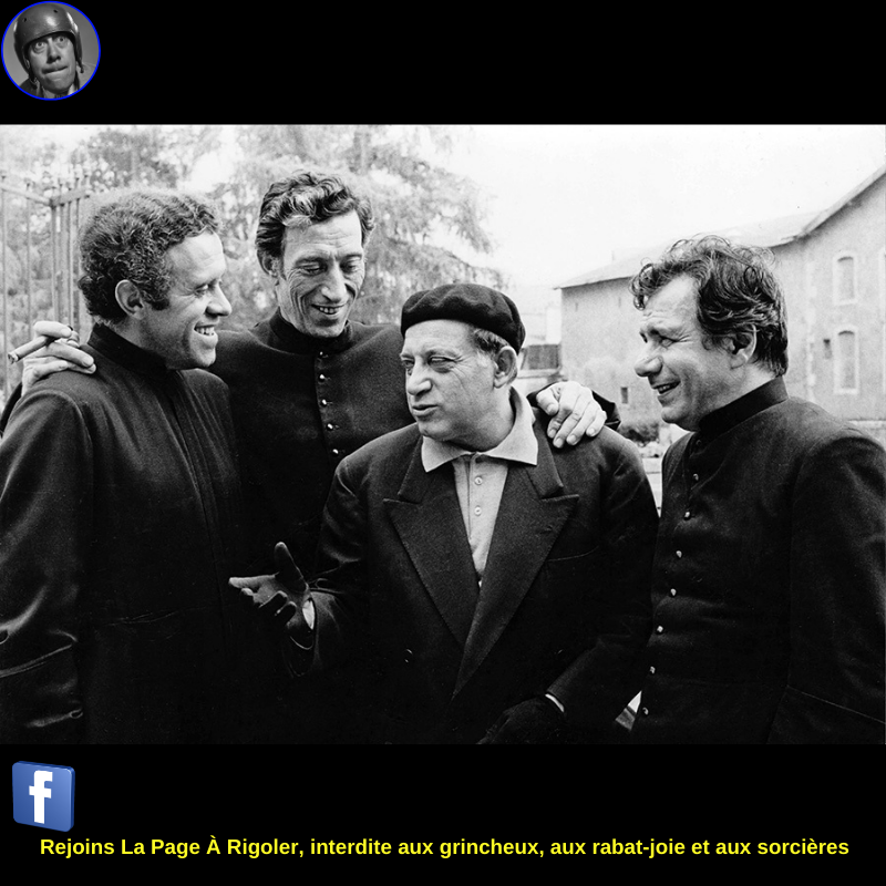 Jacques Balutin, Philippe Clay, Paul Preboist et Michel Galabru sur le tournage du film Les Joyeux Lurons (1972) ❤️❤️
