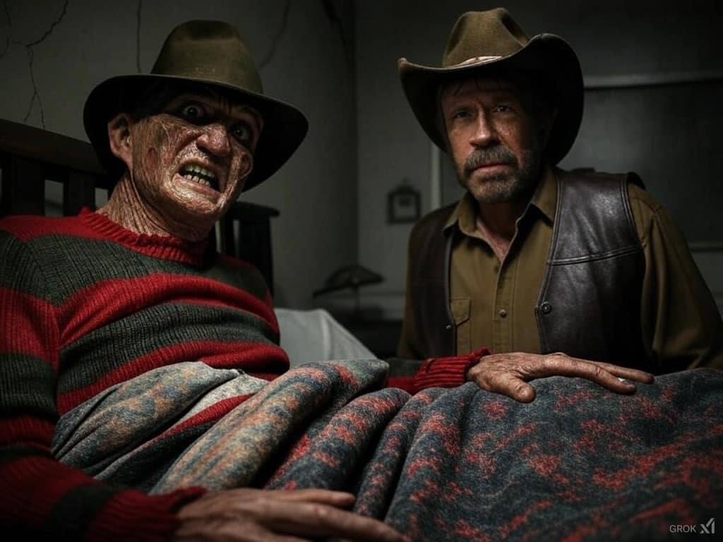 Freddy Krueger voit Chuck Norris dans ses cauchemars
