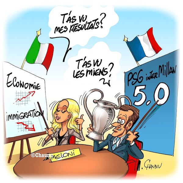 rencontre franco-italienne au sommet, quelques jours après la finale de la Ligue des champions