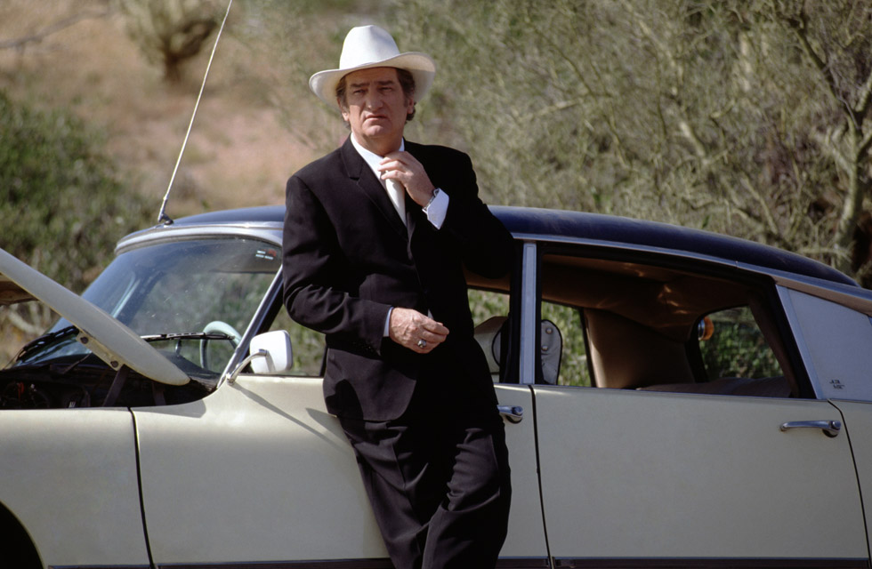 Eddy Mitchell lors du tournage du vidéo clip  Rio Grande - Arizona - 01 04 93